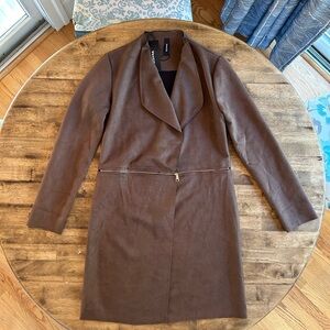 Chic Suede Trench Coat